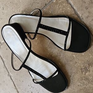 Enzo Angiolini Black Studded Sandals